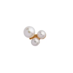 STINE A THREE PEARL BERRIES ØRERING SØLV FORGYLDT - 1321-02-S