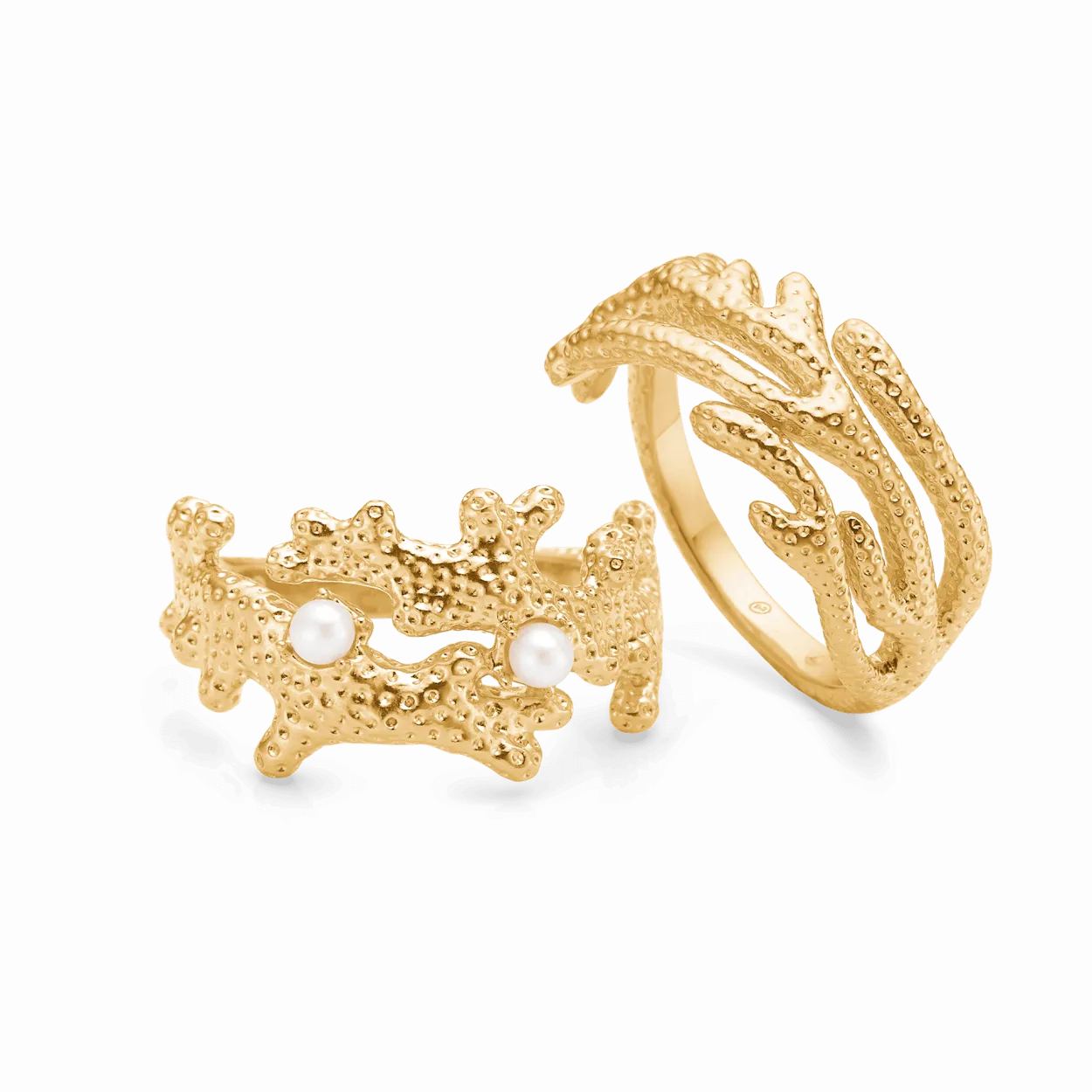 STUDIO Z REEF ECCENSE SØLV FORGYLDT RING - 7240921