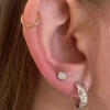 STUDIO Z ØRERING SØLV SHELL ROSA OG GRØN ZIRKONIA - 7117849