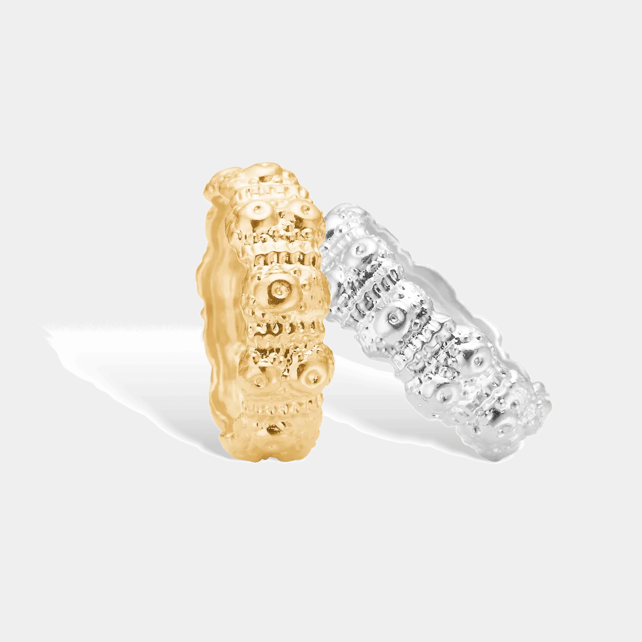 STUDIO Z URCHIN ELEGANCE SØLV FORGYLDT RING - 7240915