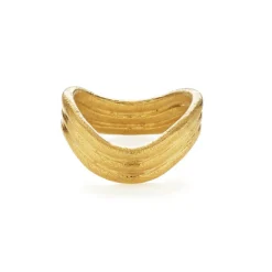 SUSANNE FRIIS BJØRNER RING SØLV FORGYLDT EGYPTISK INSPIRERET STR 54- 1693-2