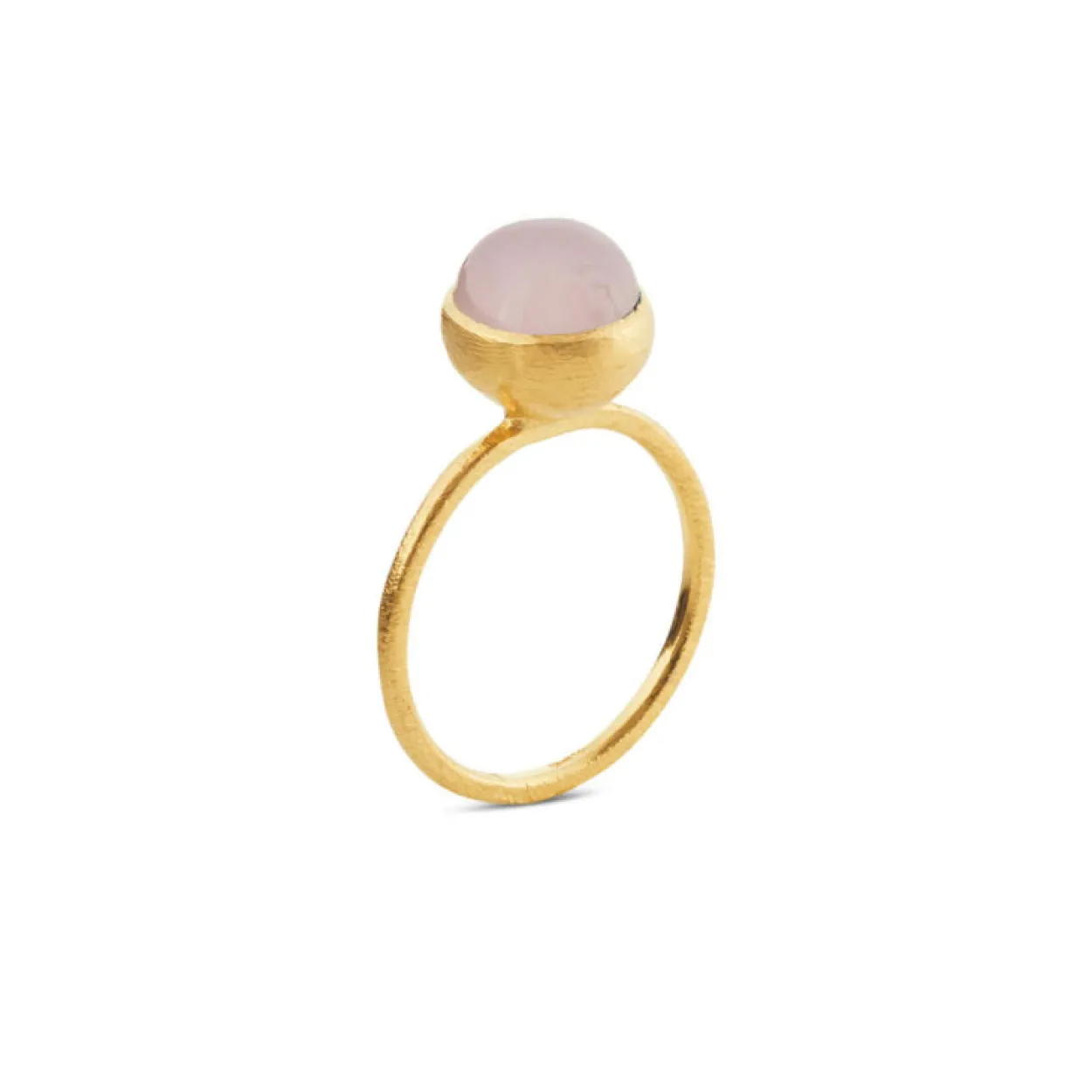 SUSANNE FRIIS BJØRNER SØLV FORGYLDT RING MED 8 MM LYSERØD KRYSTAL -1692-2-112-48
