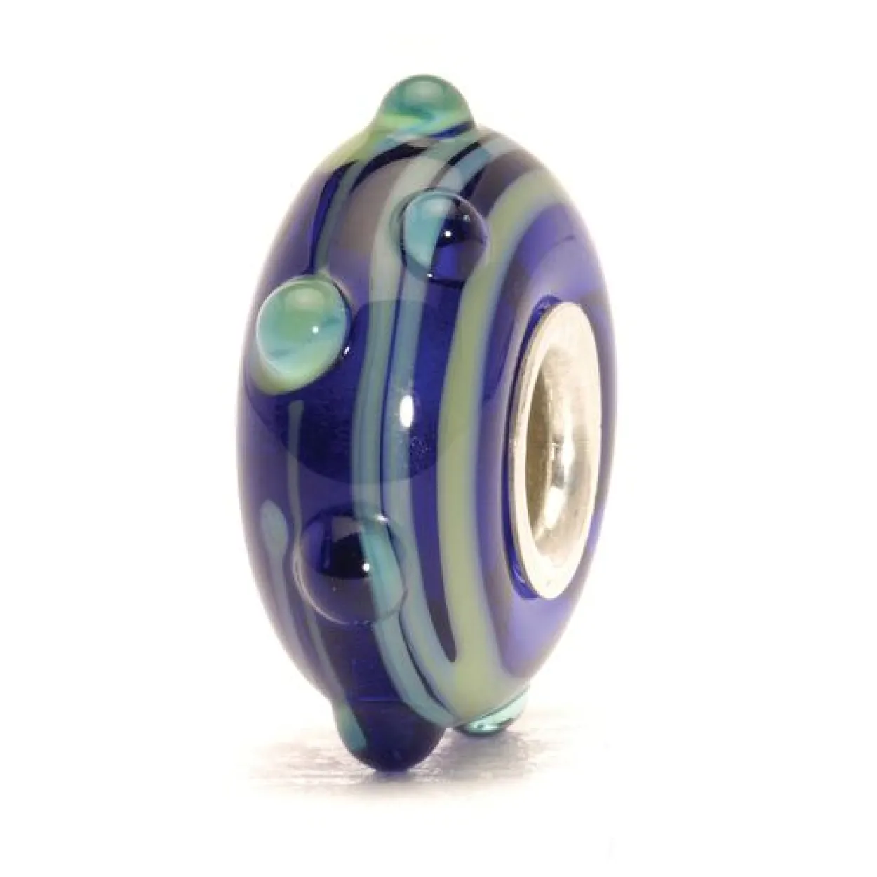 TROLLBEADS GLASKUGLE BLÅ DUG - TGLBE-10021