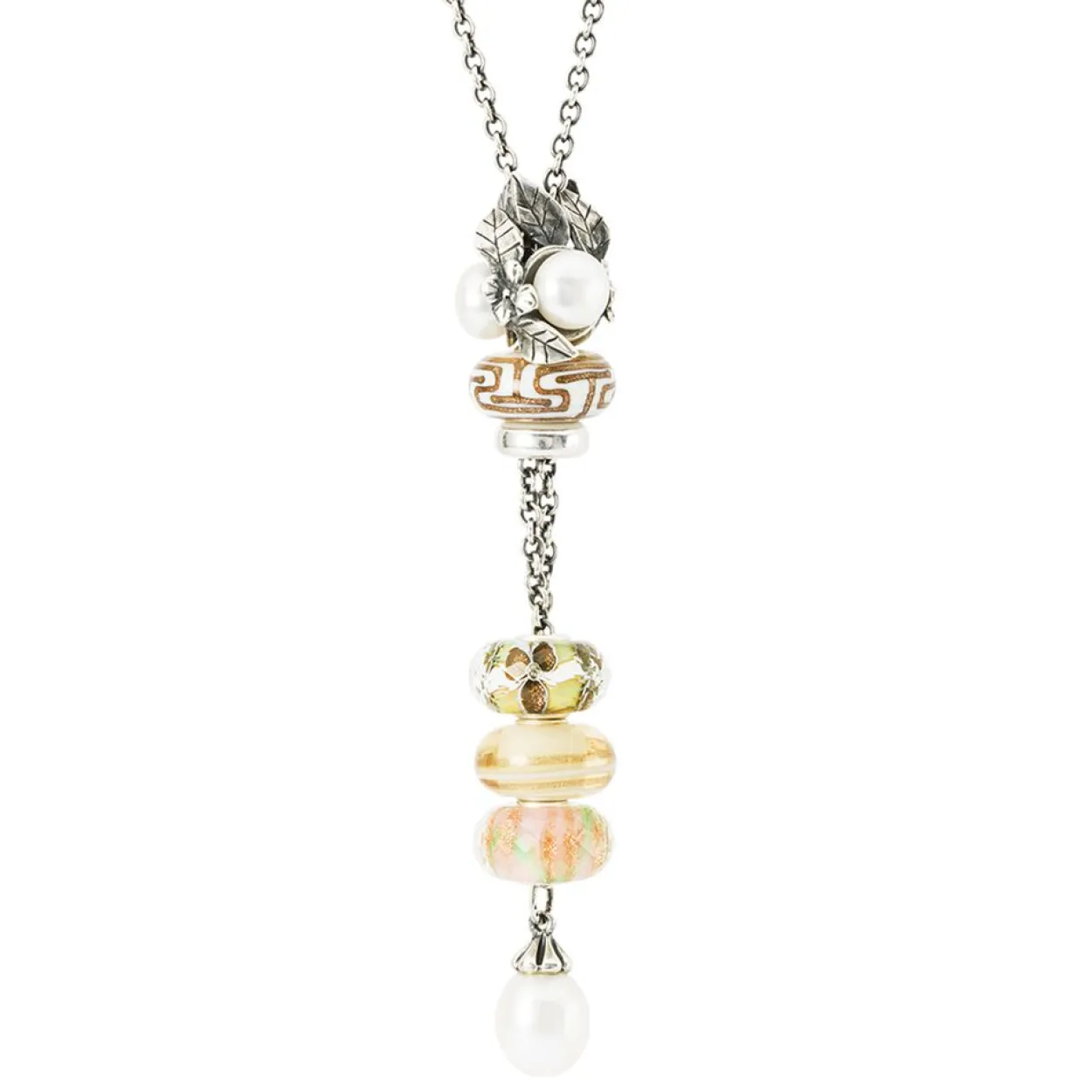 TROLLBEADS 'STILLE SKØNHED' SØLV LED MED PERLER - TAGBE-00287